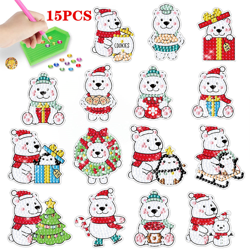 Diamond Painting Stickers Cute White Bear