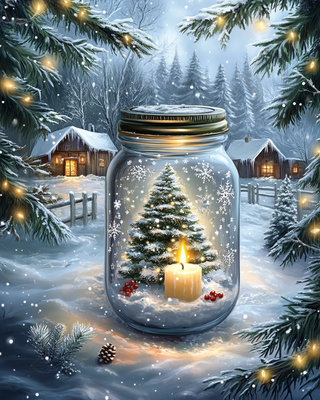 DIY Diamond Painting Kits - Christmas Bottle