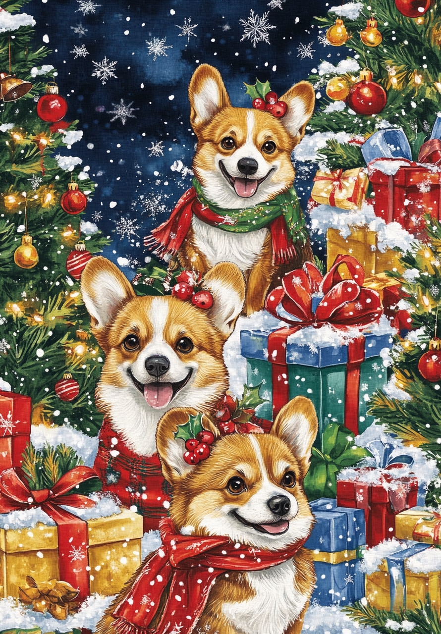 DIY Diamond Painting Kits - Christmas Dogs