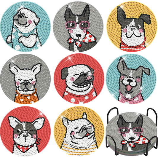 Diamond Painting Coasters - Dogs (8 pcs)