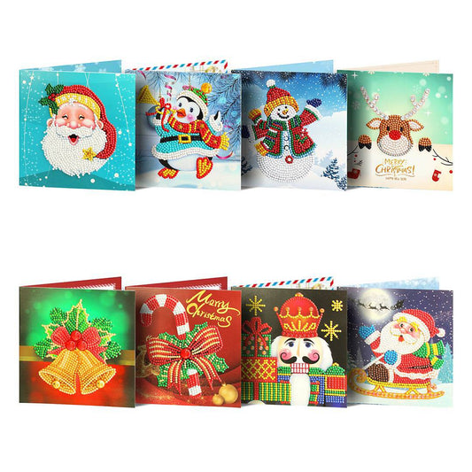 Diamond Painting Greeting Card Christmas 8Pcs