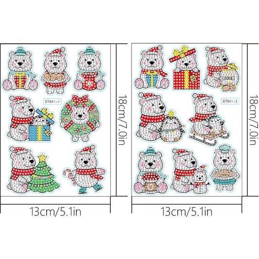 Diamond Painting Stickers Cute White Bear