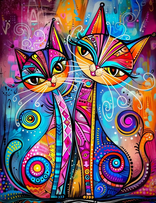 DIY Diamond Painting Kits - Gekleurde Katten