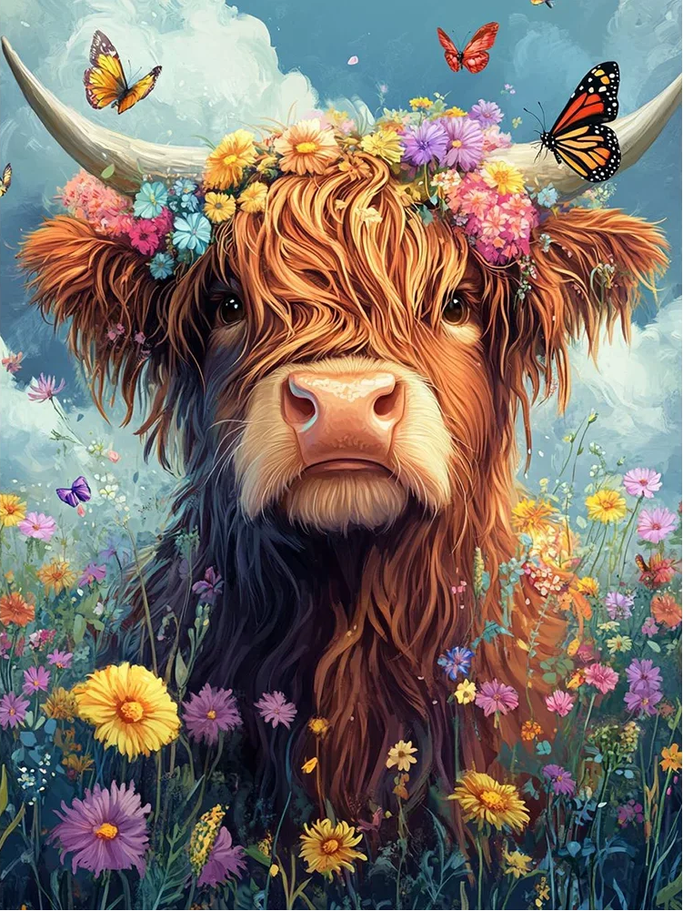Schilderen Op Nummer - Yak in de bloemen