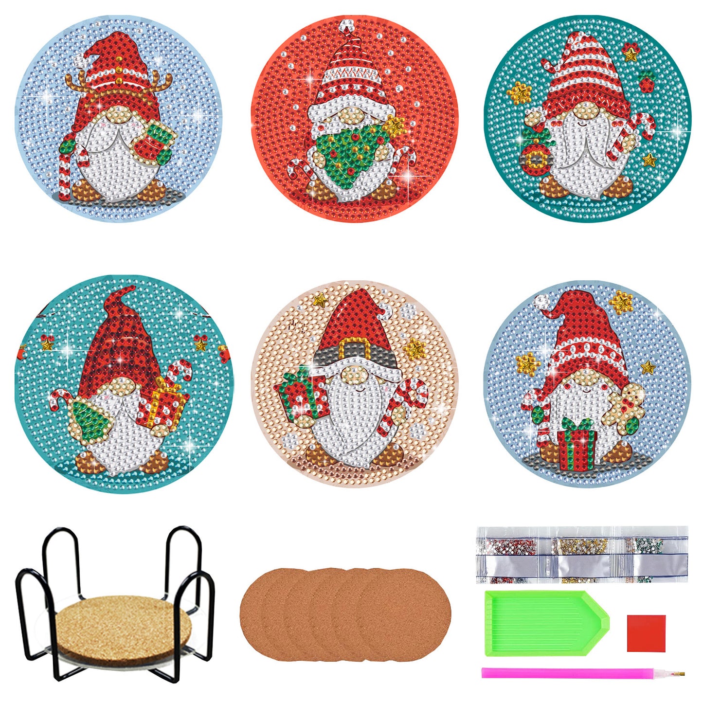 Diamond Painting Coasters - Christmas (6 pcs)