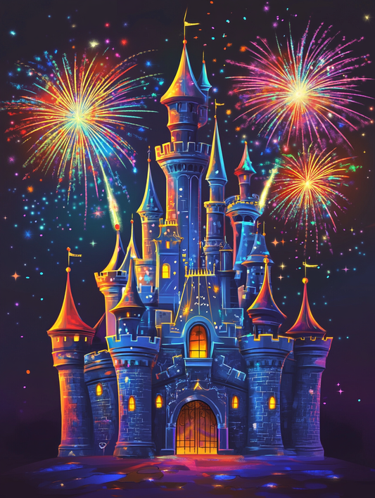 DIY Diamond Painting Kits - Fireworks Castle