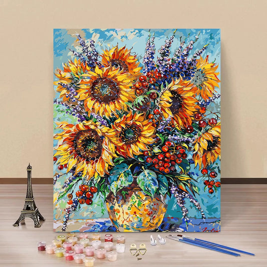 Painting By Numbers Kit - Sunflowers