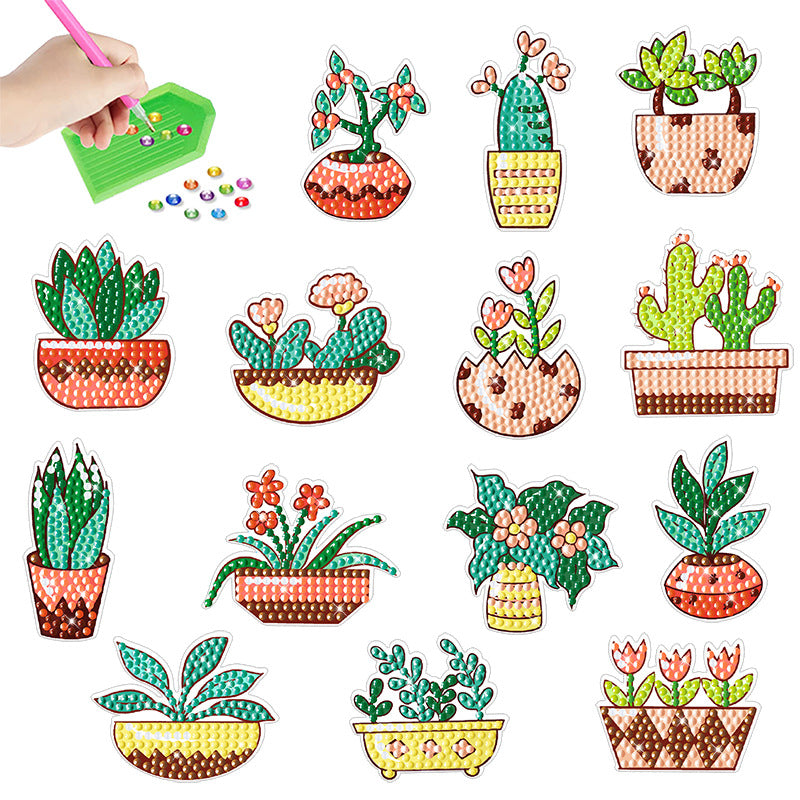 Diamond Painting Stickers Cute Plants