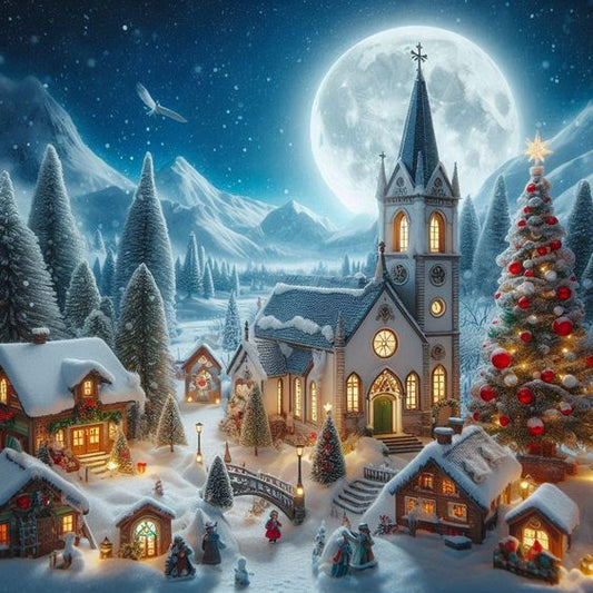 DIY Diamond Painting Kits - Snowy Christmas Eve