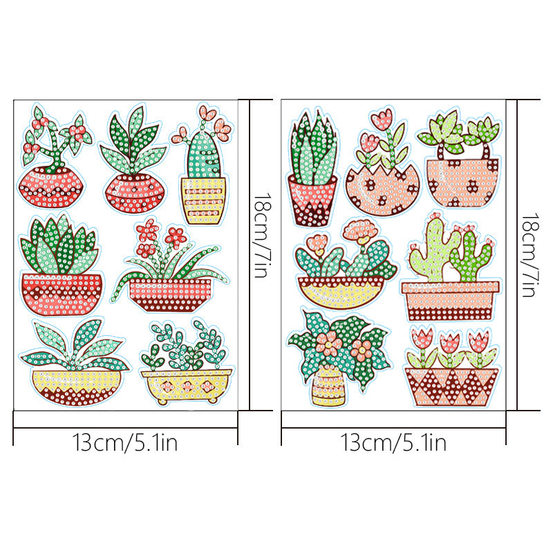 Diamond Painting Stickers Cute Plants