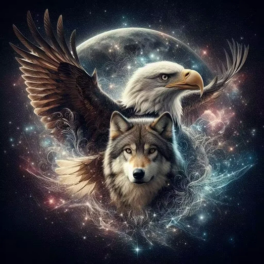 DIY Diamond Painting Kits - Wolf and Eagle