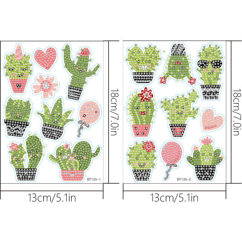 Diamond Painting Stickers Cute Plants