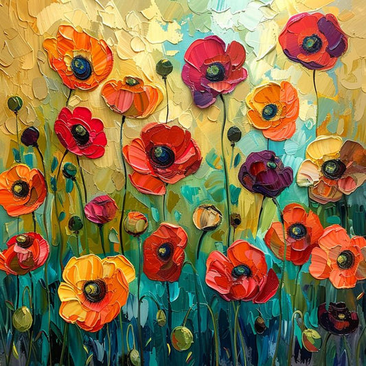 Painting By Numbers Kit - Colored Flowers