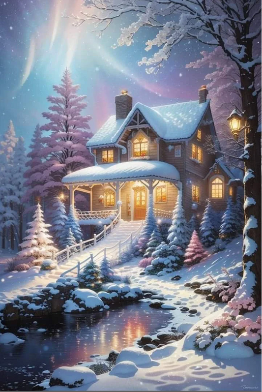 DIY Diamond Painting Kits - House In The Snow