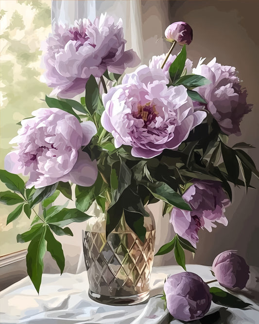 Painting By Numbers Kit - Flowers On The Windowsill