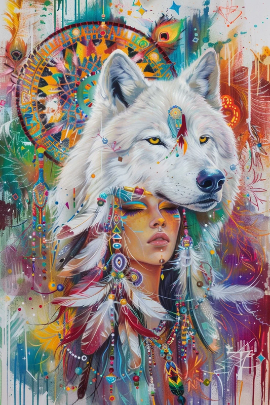 DIY Diamond Painting Kits - Schoonheid en de Wolf