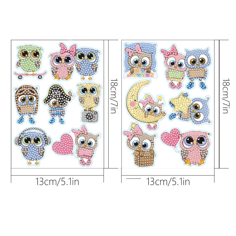 Diamond Painting Stickers Owls