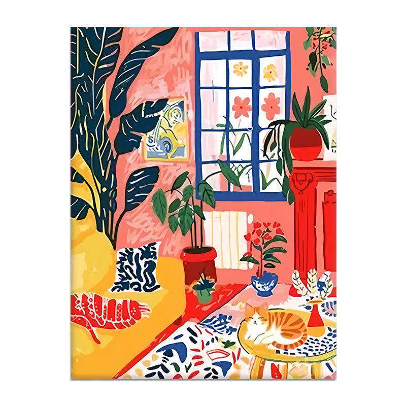 Painting By Numbers Kit - Abstract Greenery Living Room