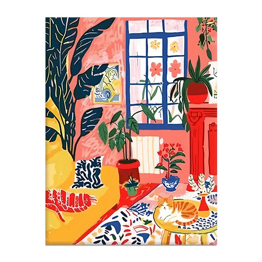Painting By Numbers Kit - Abstract Greenery Living Room