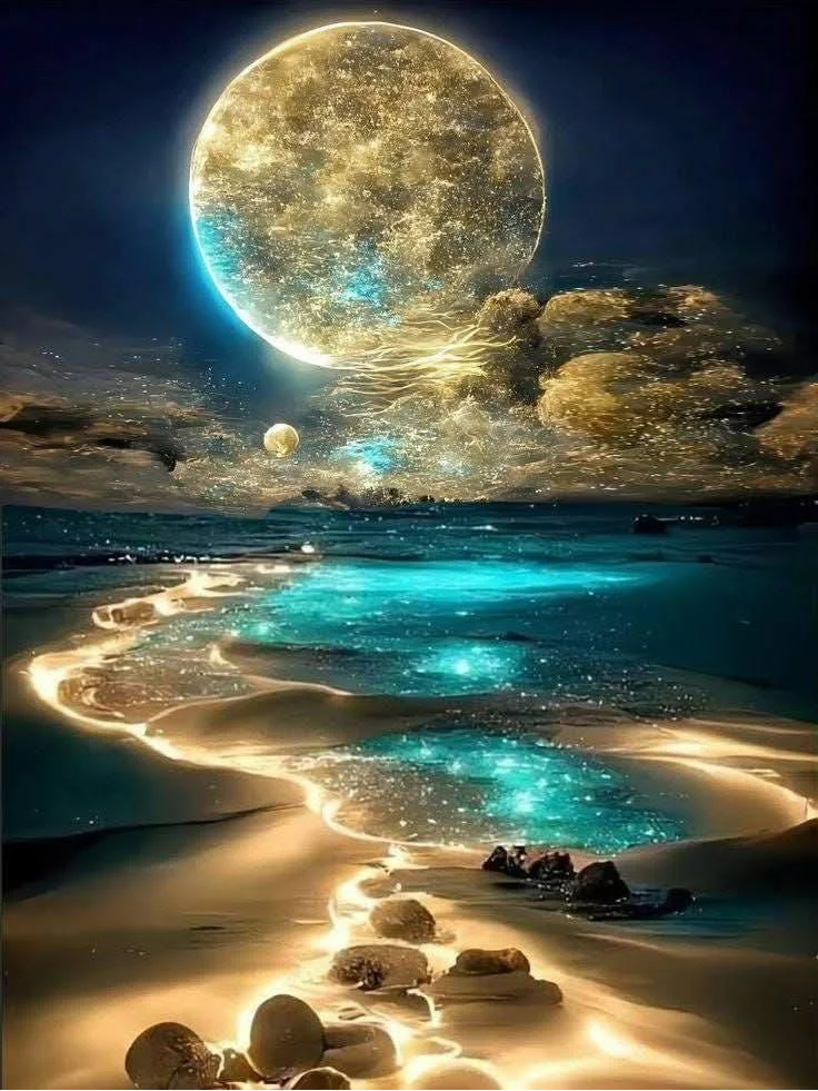 DIY Diamond Painting Kits - Abstract Moon And Sea