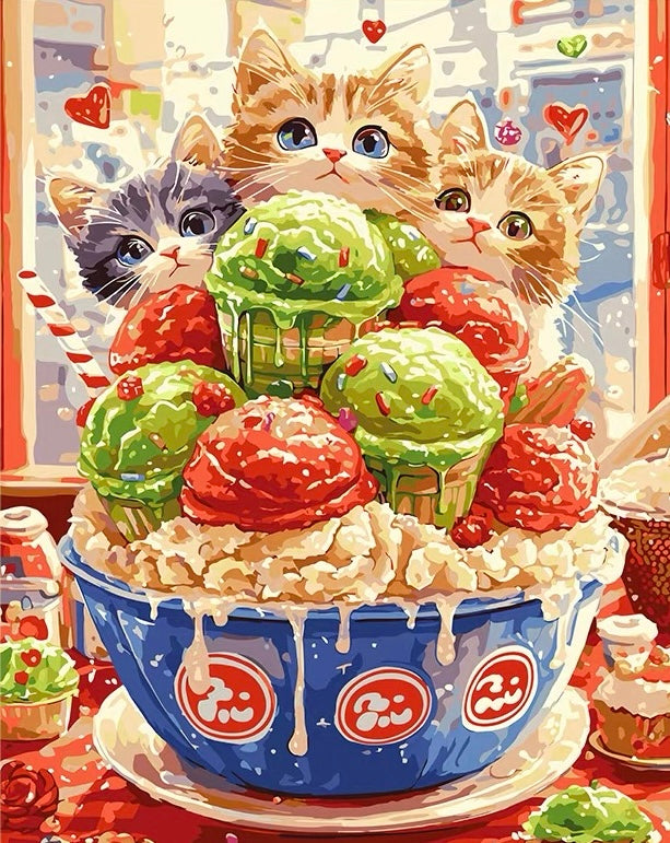 DIY Diamond Painting Kits - Cats and Ice Cream