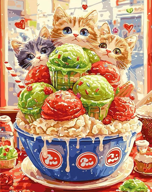 DIY Diamond Painting Kits - Cats and Ice Cream