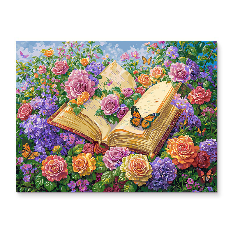 Painting By Numbers Kit - Flowers and Books