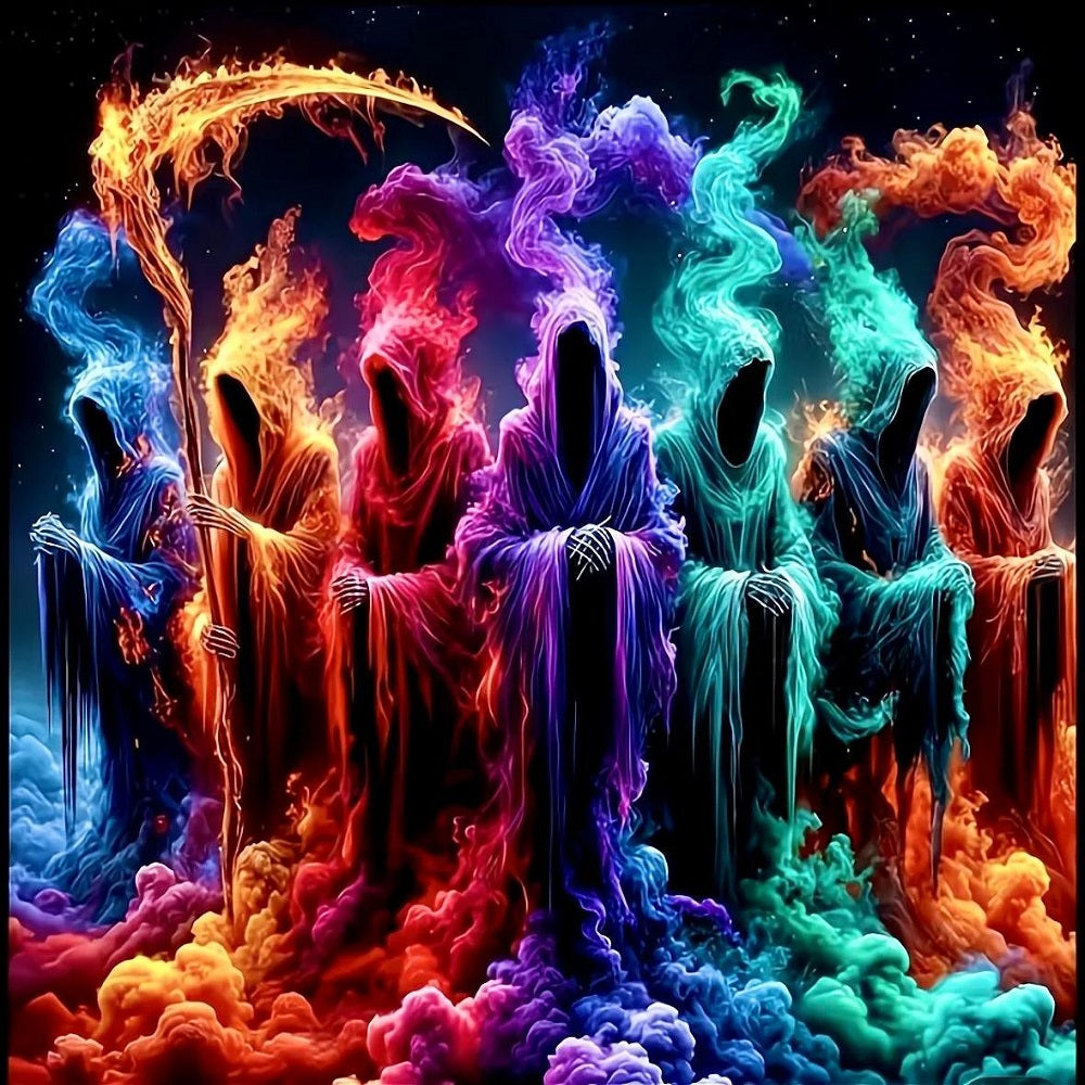 DIY Diamond Painting Kits - Abstract Colorful Ghosts