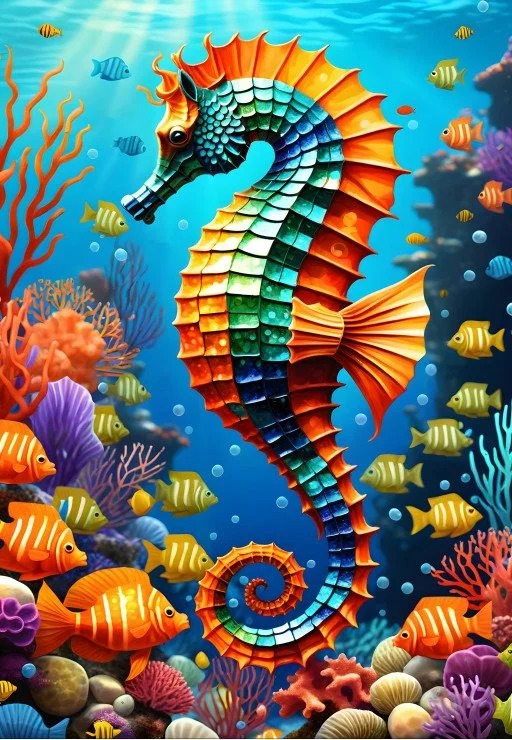 DIY Diamond Painting Kits - Kleurrijke Zeepaardjes