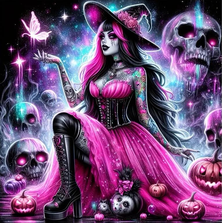 DIY Diamond Painting Kits - Witch and Ghosts
