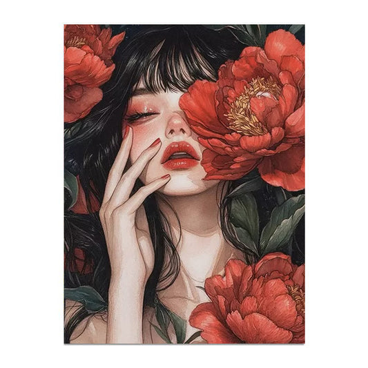 Painting By Numbers Kit - Flower Woman