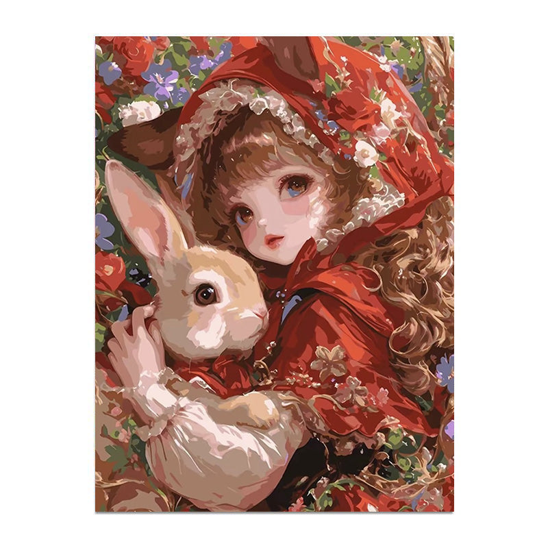Painting By Numbers Kit - The Girl and the Rabbit