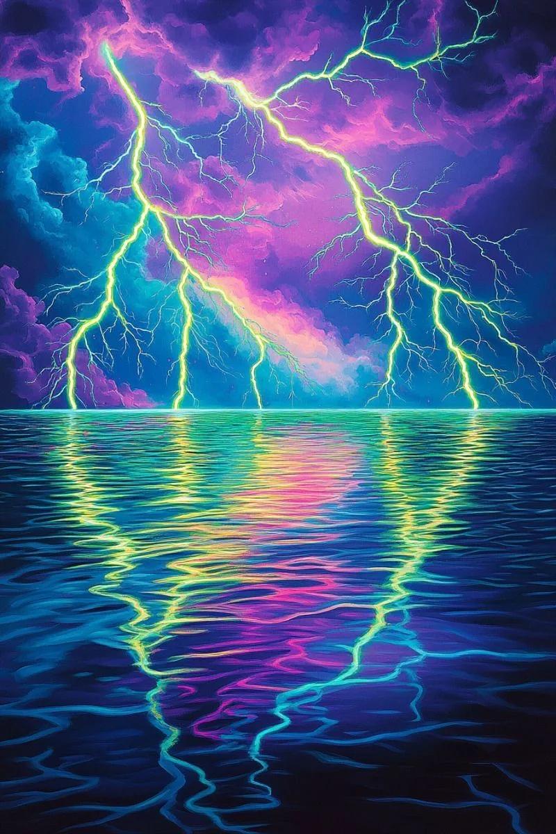 DIY Diamond Painting Kits - Lightning And Sea
