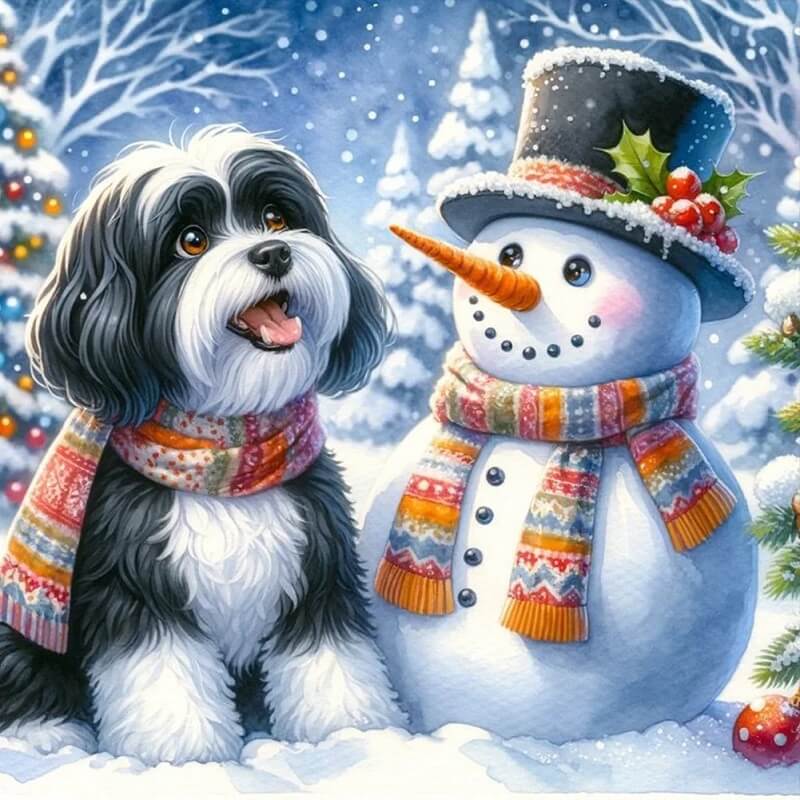 DIY Diamond Painting Kits - Snowman and Dog