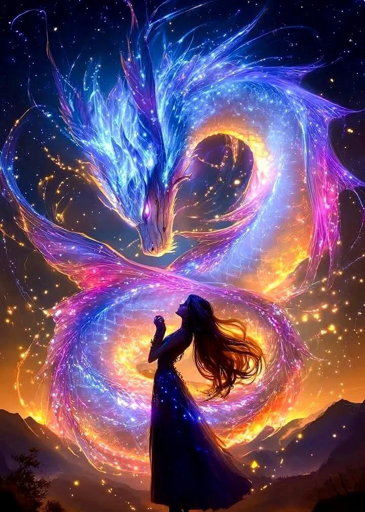 DIY Diamond Painting Kits - Woman and Dragon