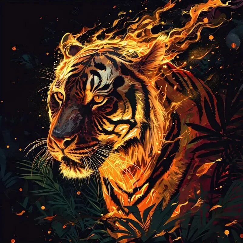 DIY Diamond Painting Kits - Fire Tiger