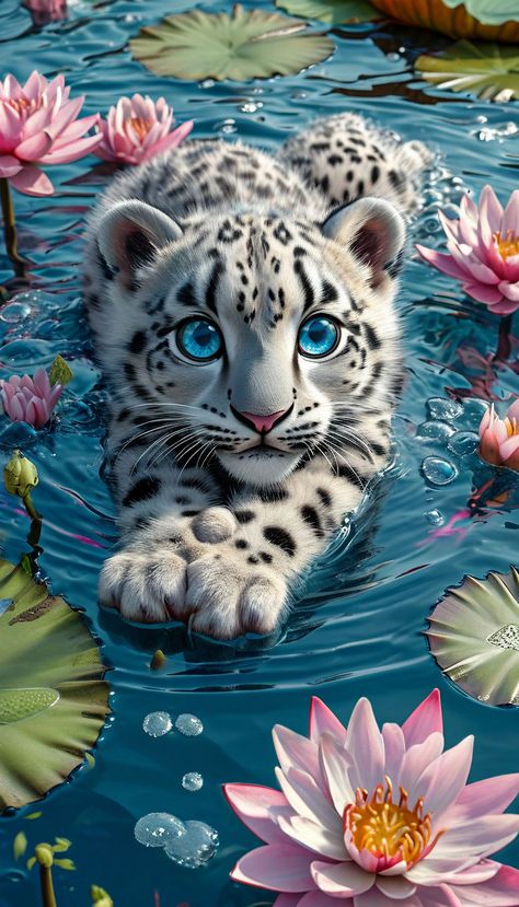 DIY Diamond Painting Kits - White Tiger in Lotus Pond