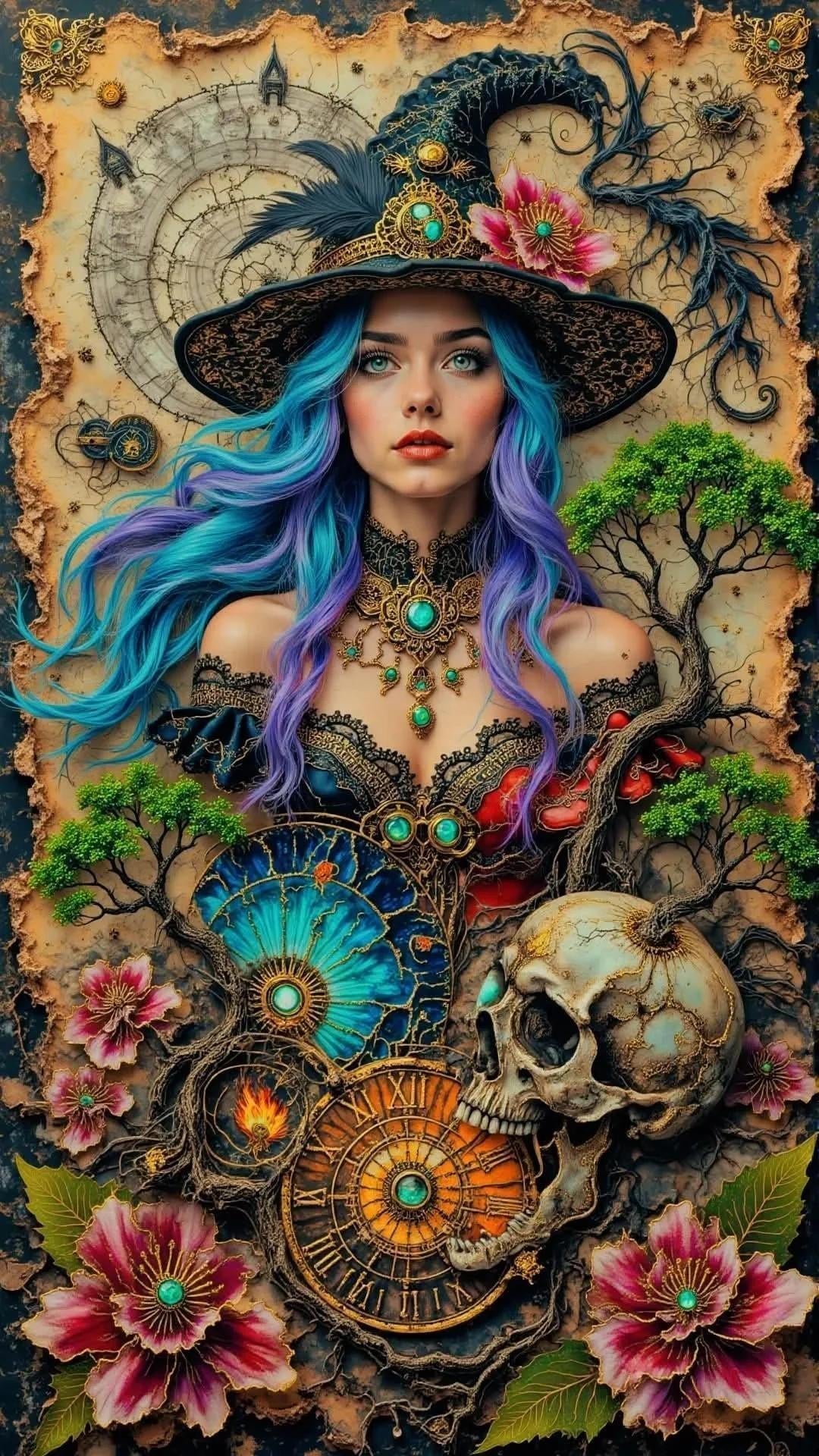 DIY Diamond Painting Kits - Witch and Skull