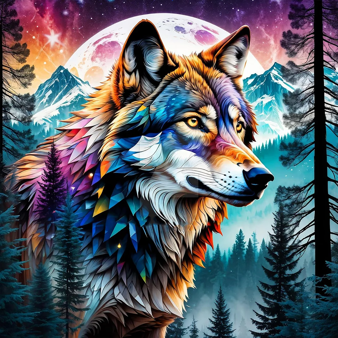 DIY Diamond Painting Kits - Abstract Wolf