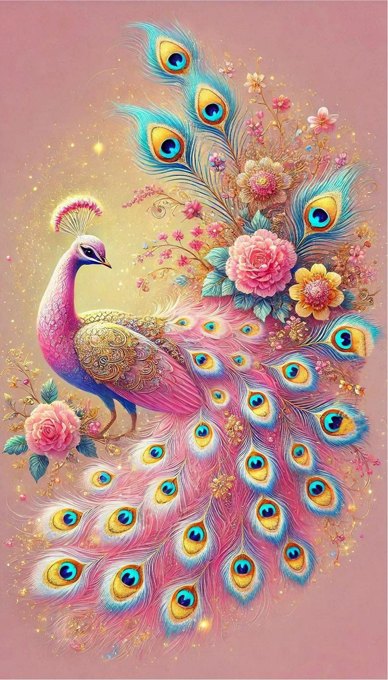DIY Diamond Painting Kits - Pink Peacock