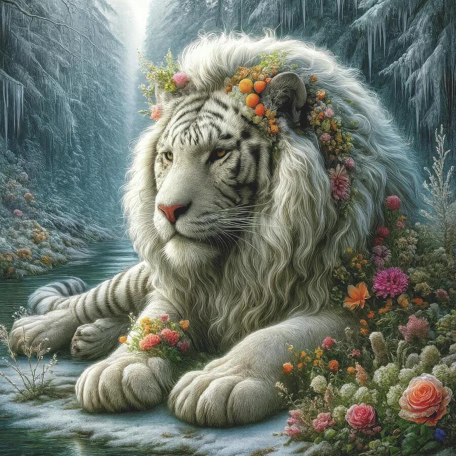 DIY Diamond Painting Kits - White Lion