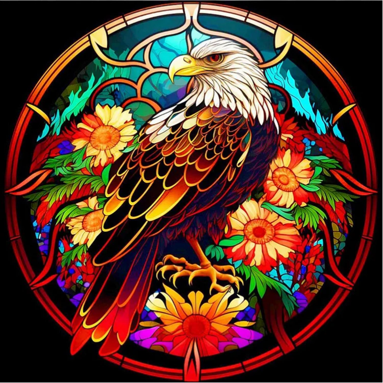 DIY Diamond Painting Kits - Stained Glass Style Eagle