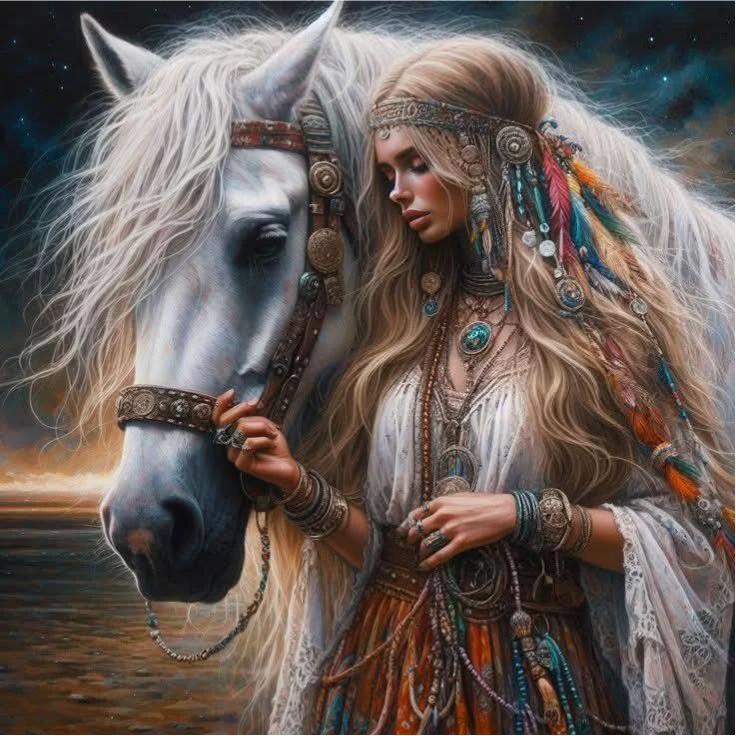 DIY Diamond Painting Kits - Woman and Horse