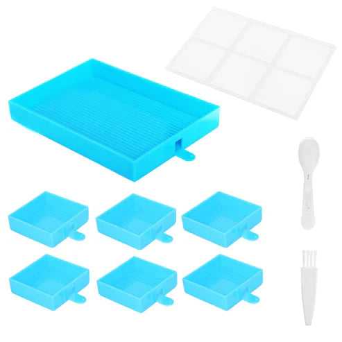 7pcs Diamond Painting Beads Storage Tray Kits (With Lid)