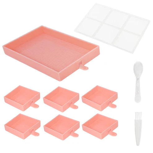 7pcs Diamond Painting Beads Storage Tray Kits (With Lid)