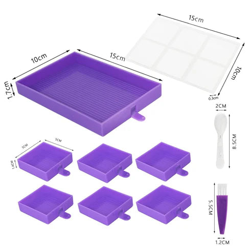 7pcs Diamond Painting Beads Storage Tray Kits (With Lid)