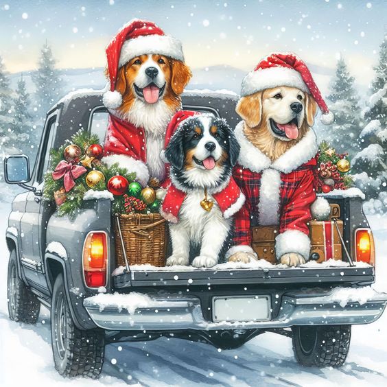 DIY Diamond Painting Kits - Christmas Puppies