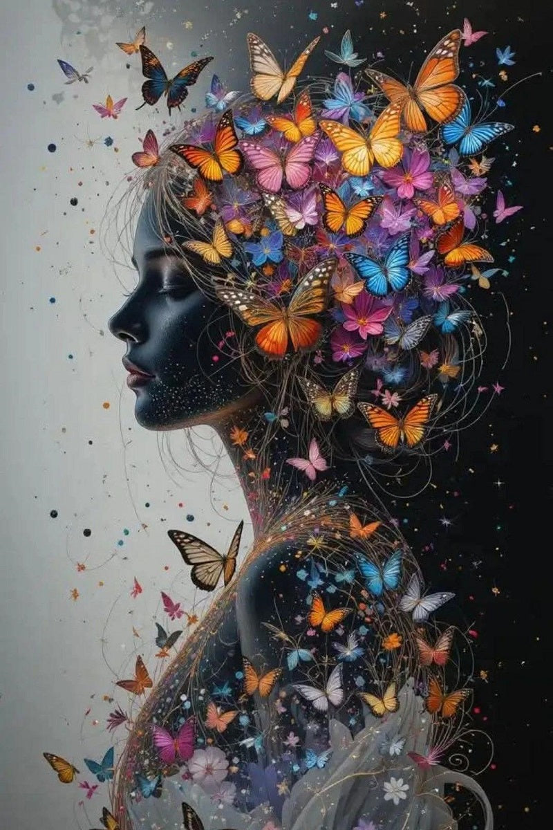 DIY Diamond Painting Kits - Abstract Butterfly Woman