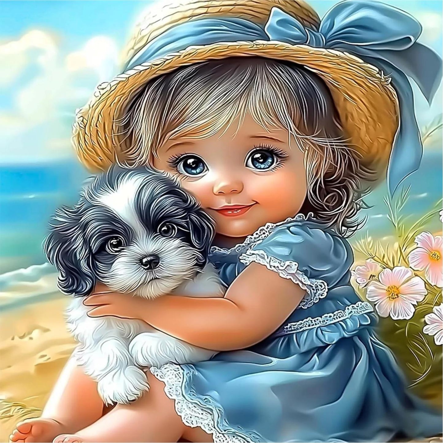 DIY Diamond Painting Kits - Girl And Puppy