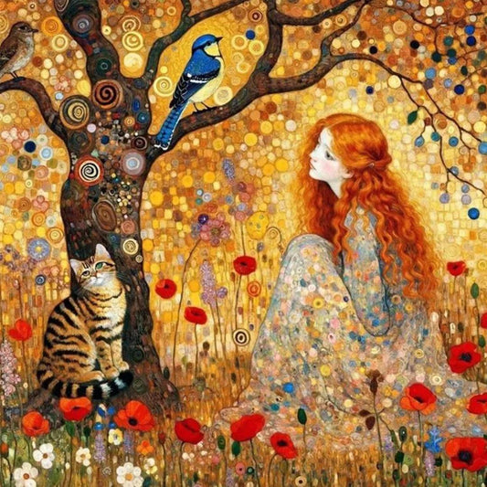 DIY Diamond Painting Kits - Woman And Cat